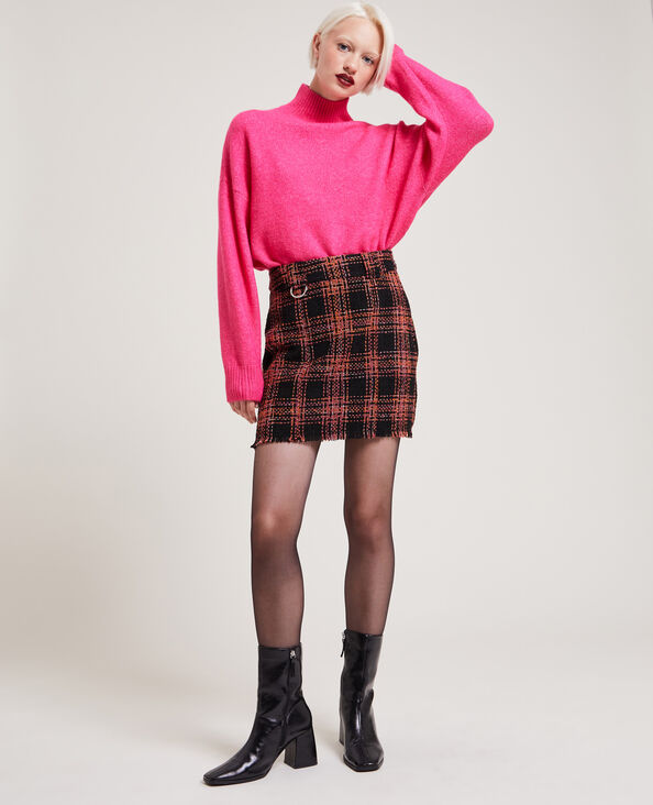 Jupe courte en tweed noir - Pimkie