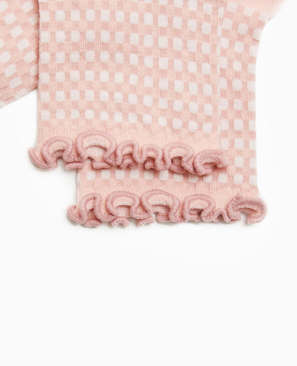 Chaussettes courtes motif vichy rose clair - Pimkie