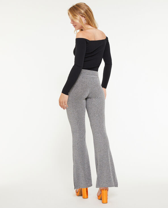 Pantalon flare lurex avec fente  argenté - Pimkie