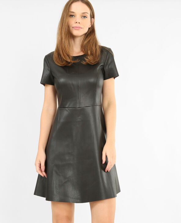 Robe noire store simili cuir