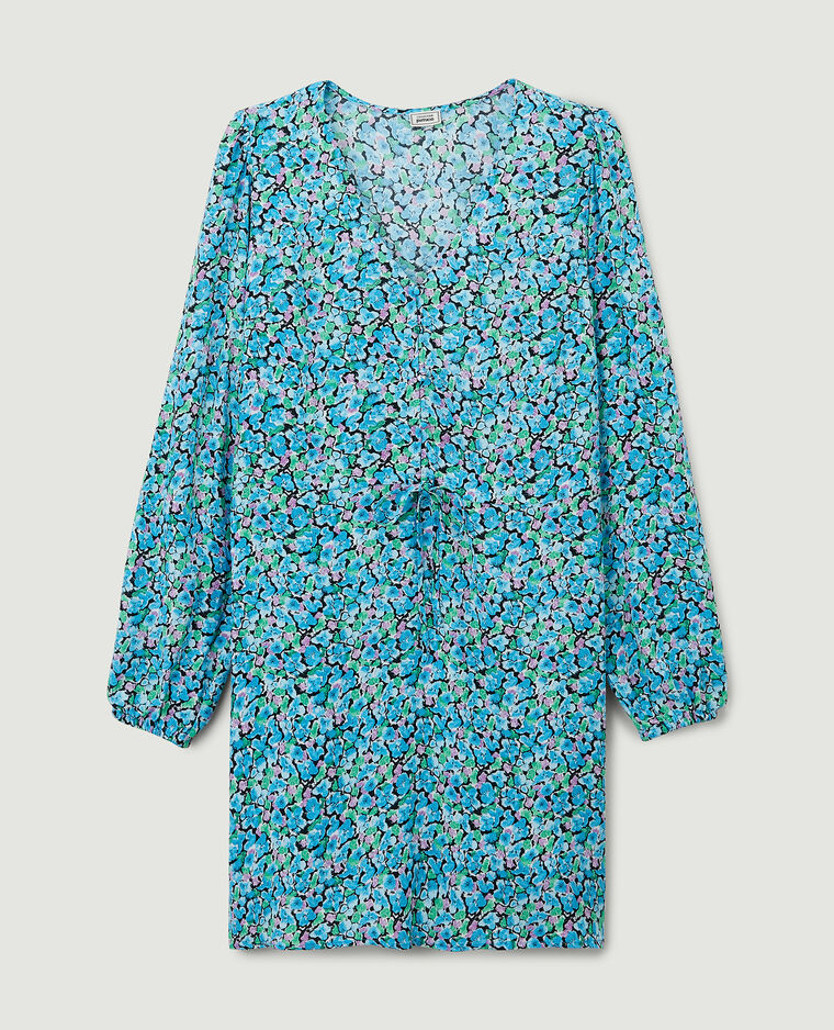 Robe manches longues motif fleurs vert - Pimkie