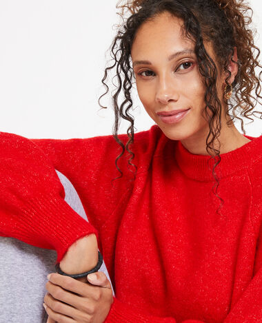 Pull col rond avec laine rouge - Pimkie