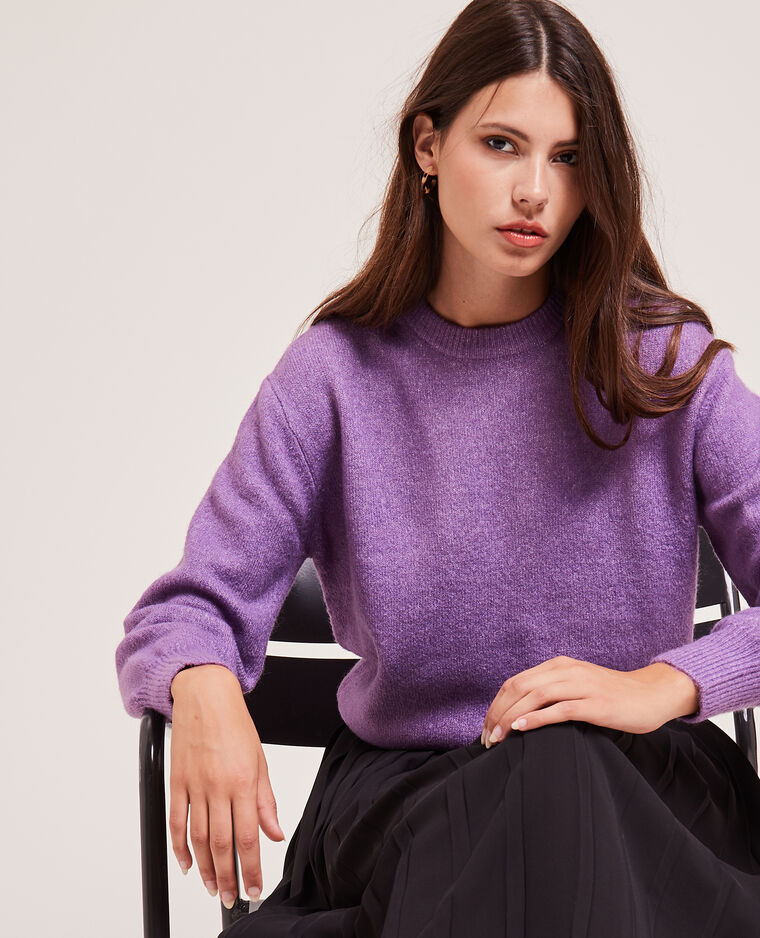Pull maille col rond violet - Pimkie
