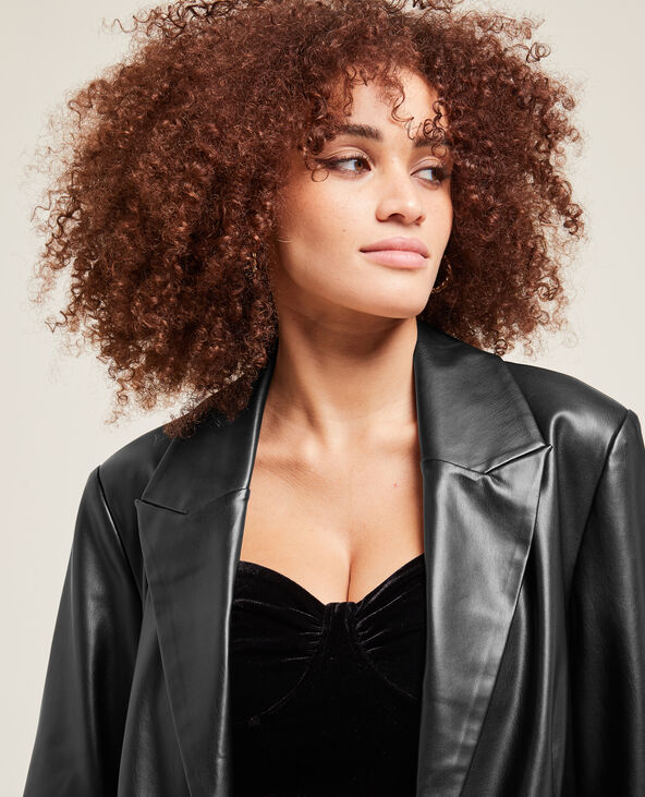 Simili cuir veste new arrivals femme