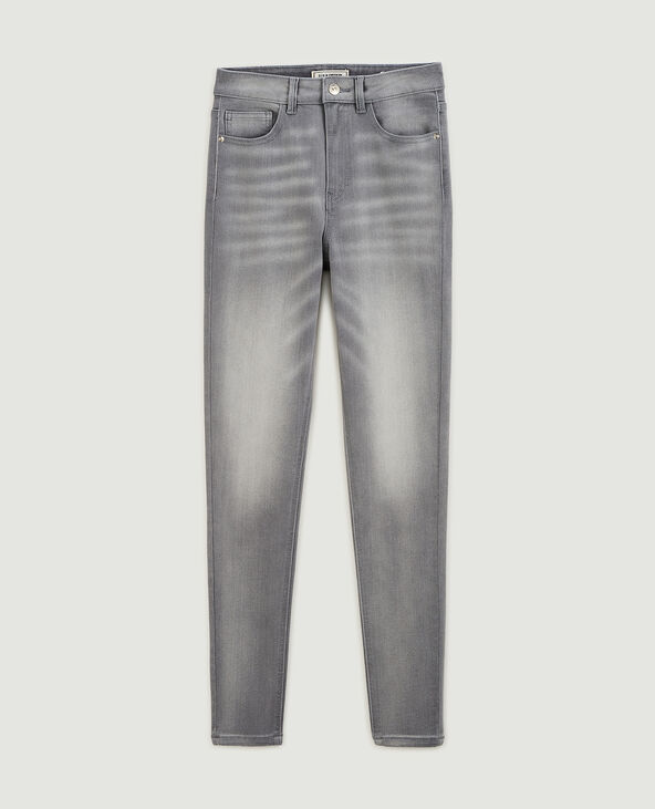 Jean skinny taille haute gris clair - Pimkie