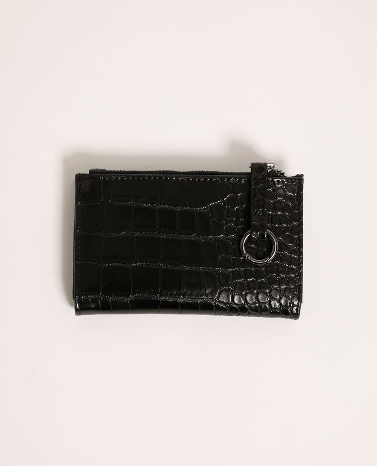 Mini portefeuille effet croco noir - Pimkie
