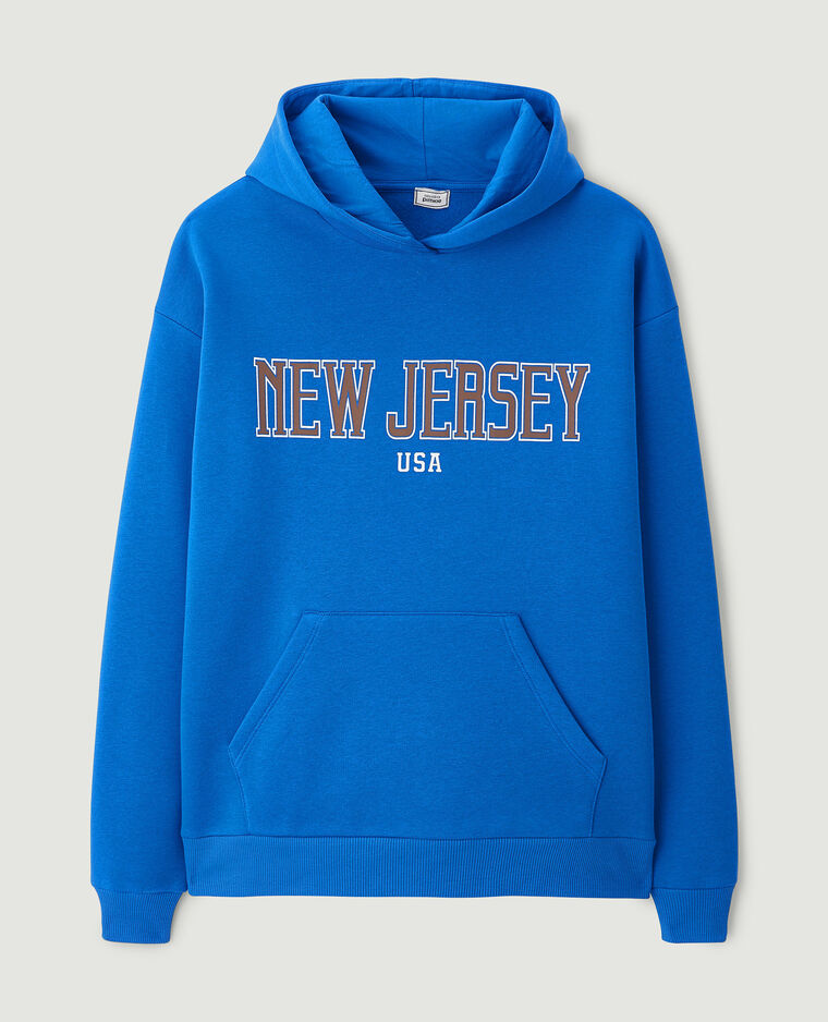 Sweat capuche avec flocage bleu électrique - Pimkie
