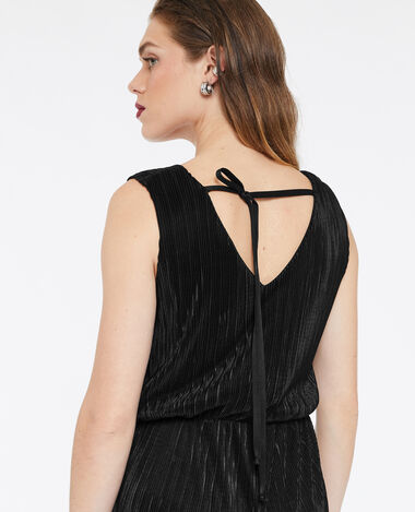 Combipantalon en tissu plissé noir - Pimkie