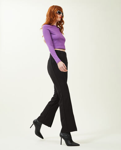 Pantalon droit avec fente noir - Pimkie