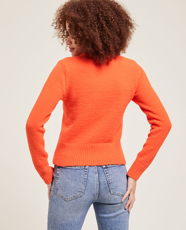 Pull col rond maille mousseuse orange - Pimkie