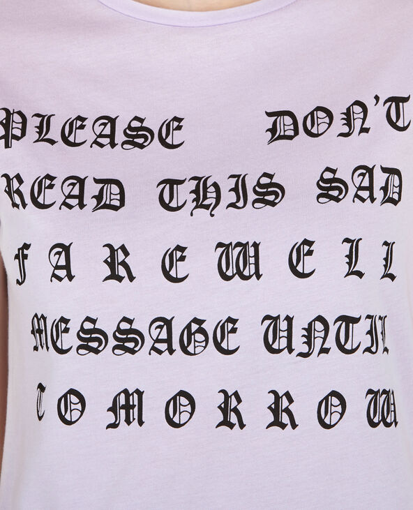 T-shirt à message lilas - Pimkie