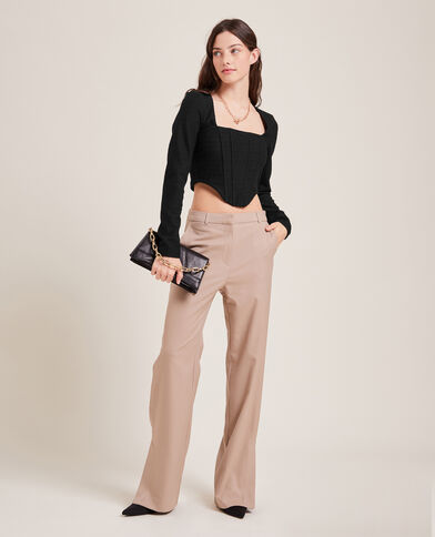 Top court effet corset noir - Pimkie