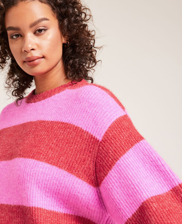 Pull col rond rouge - Pimkie