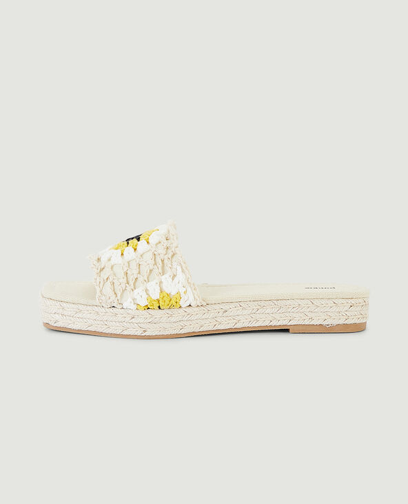 Sandales en crochet fleur beige - Pimkie