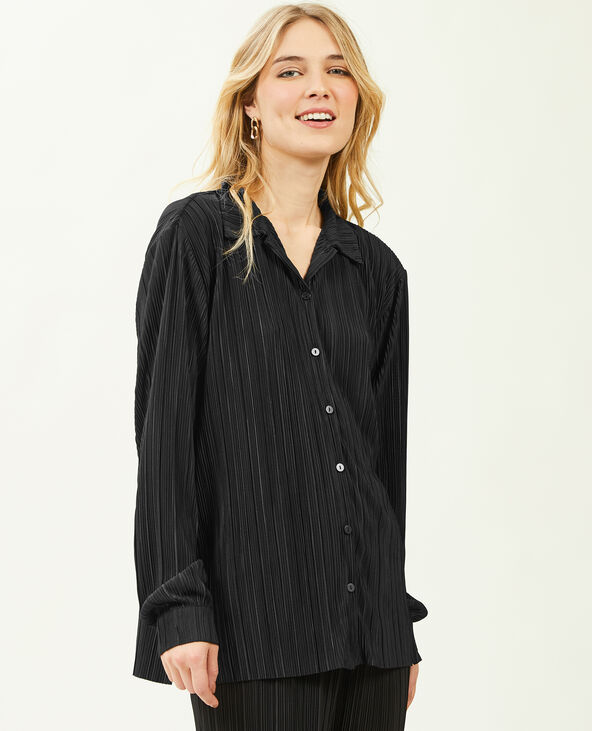 Chemise maille plissée noir - Pimkie