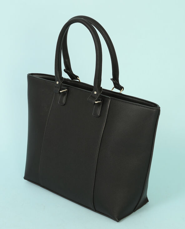 Sac cabas noir rigide discount