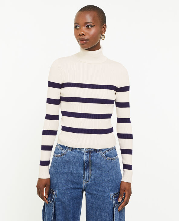 Pull à col roulé court bleu marine - Pimkie