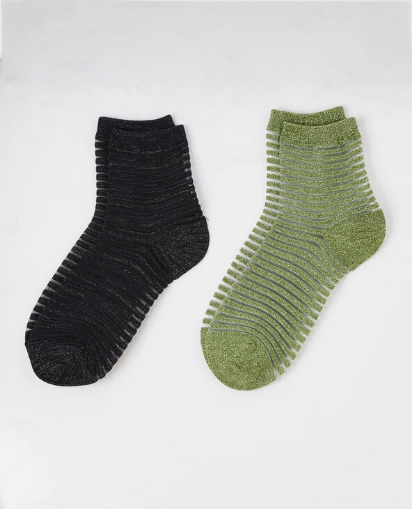 Lot de 2 paires de chaussettes lurex et mesh