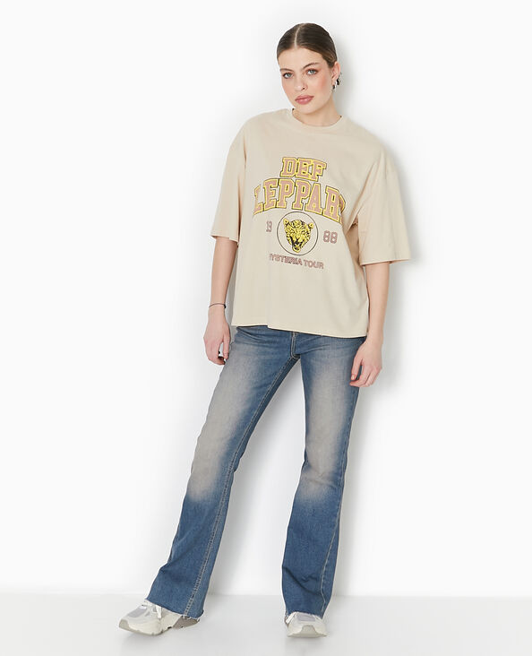 T-shirt oversize DEF LEPPARD beige - Pimkie