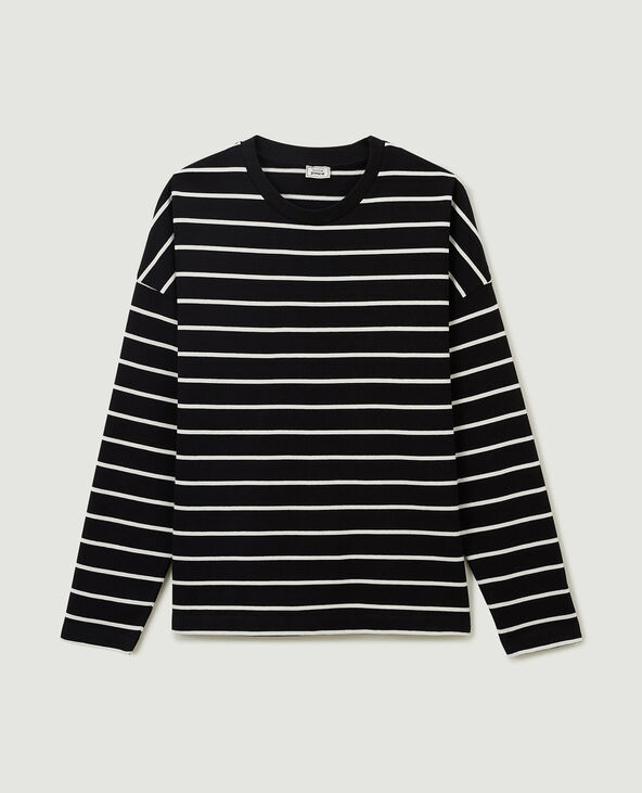 T-shirt marinière à manches longues noir - Pimkie