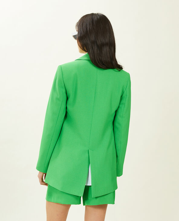 Veste blazer tissu tramé vert - Pimkie