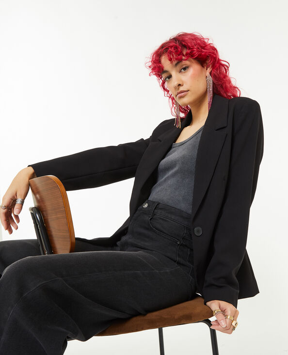 Veste blazer contrée noir - Pimkie
