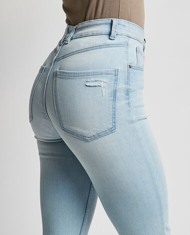 Jean skinny taille haute trashé bleu clair - Pimkie