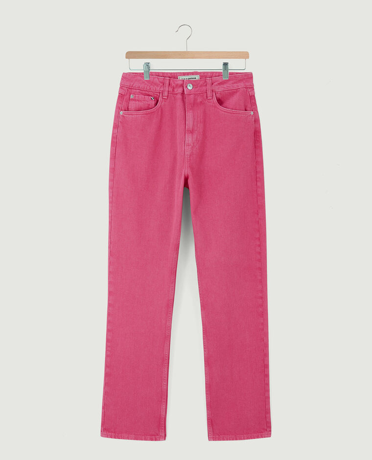 Jean droit taille haute rose - Pimkie