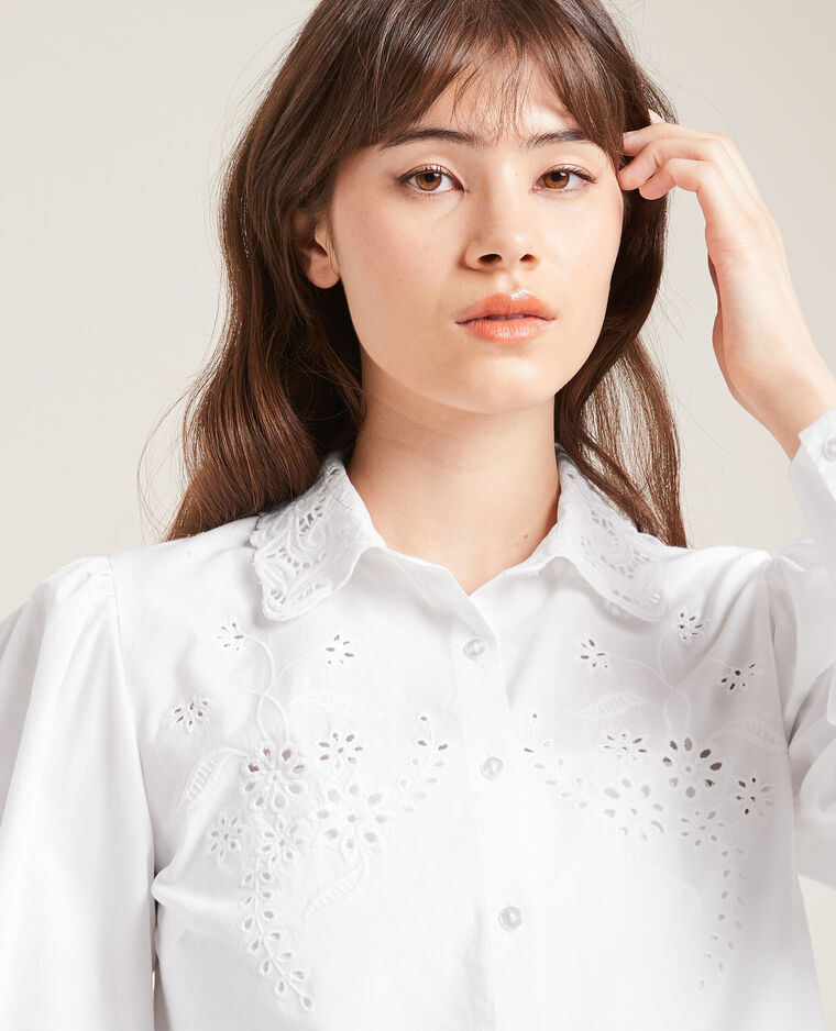 Chemise détails guipure blanc - Pimkie