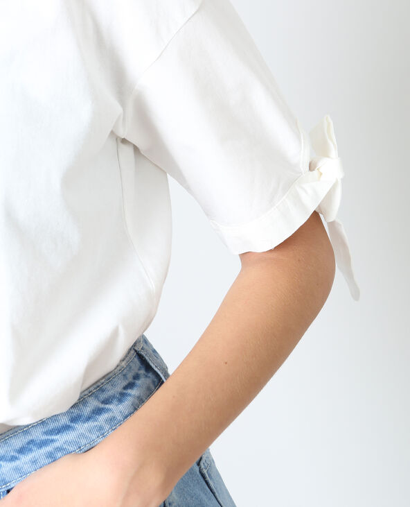 T-shirt bimatière blanc - Pimkie