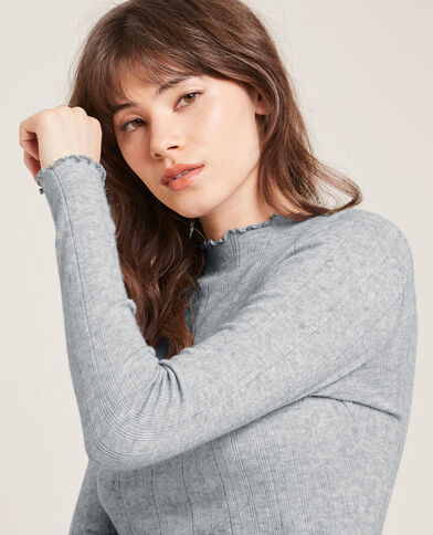 Pull maille fine côtelée gris - Pimkie