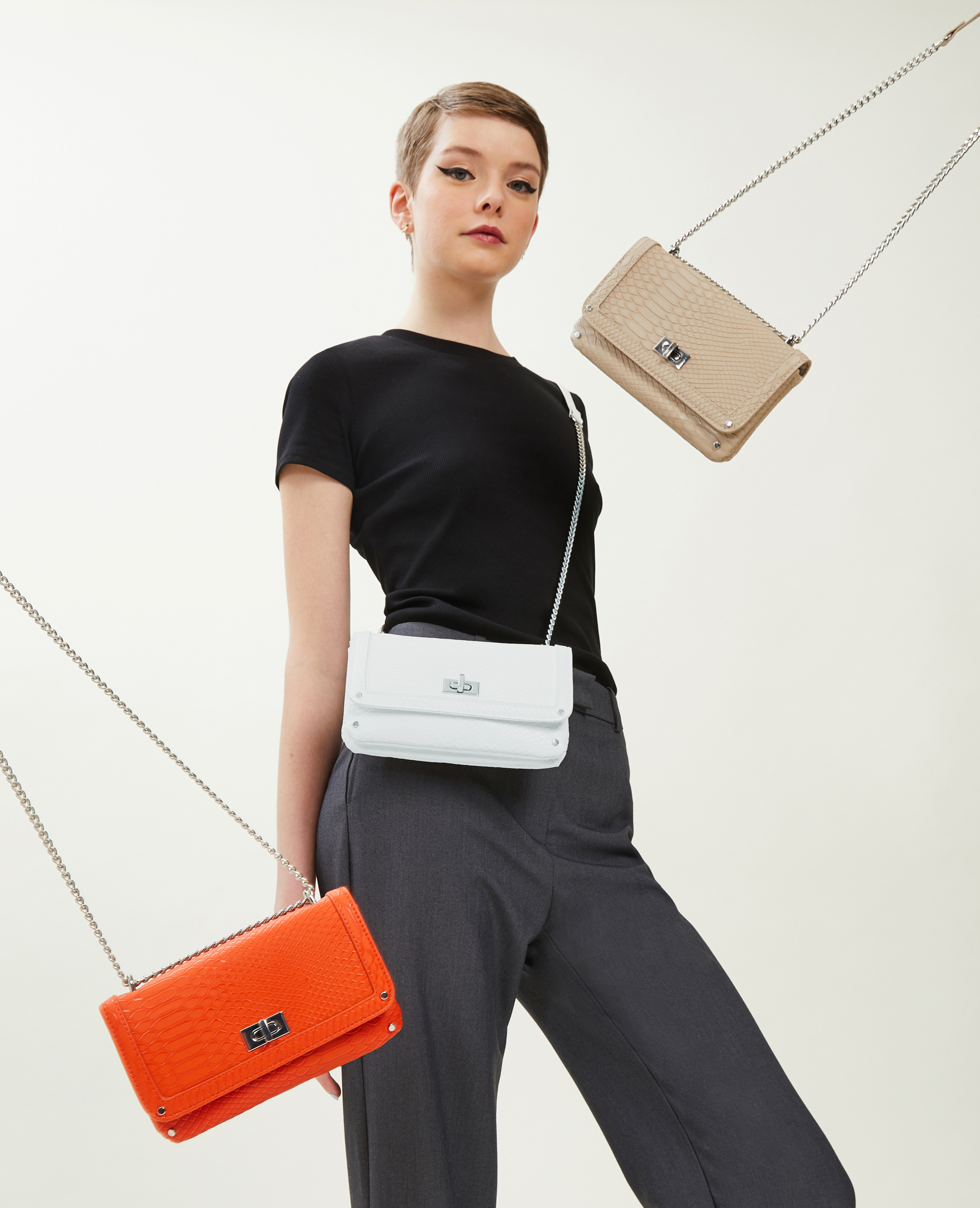 Sac pochette avec chaine blanc - Pimkie