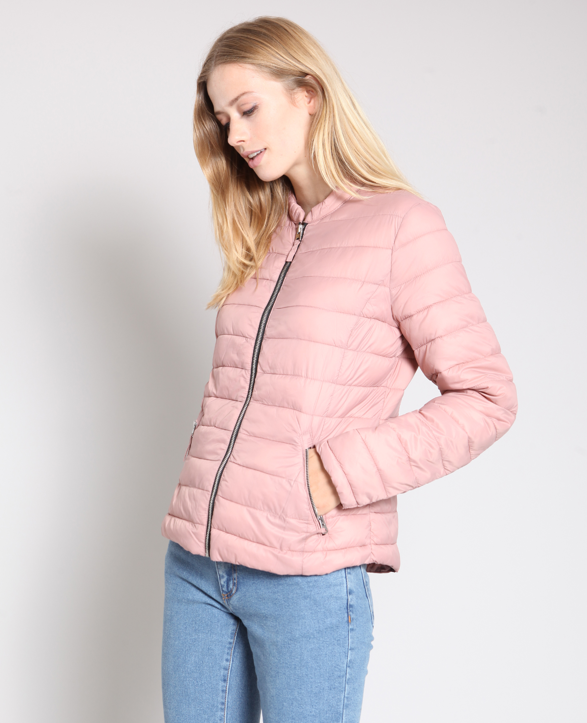 Doudoune legere rose shop