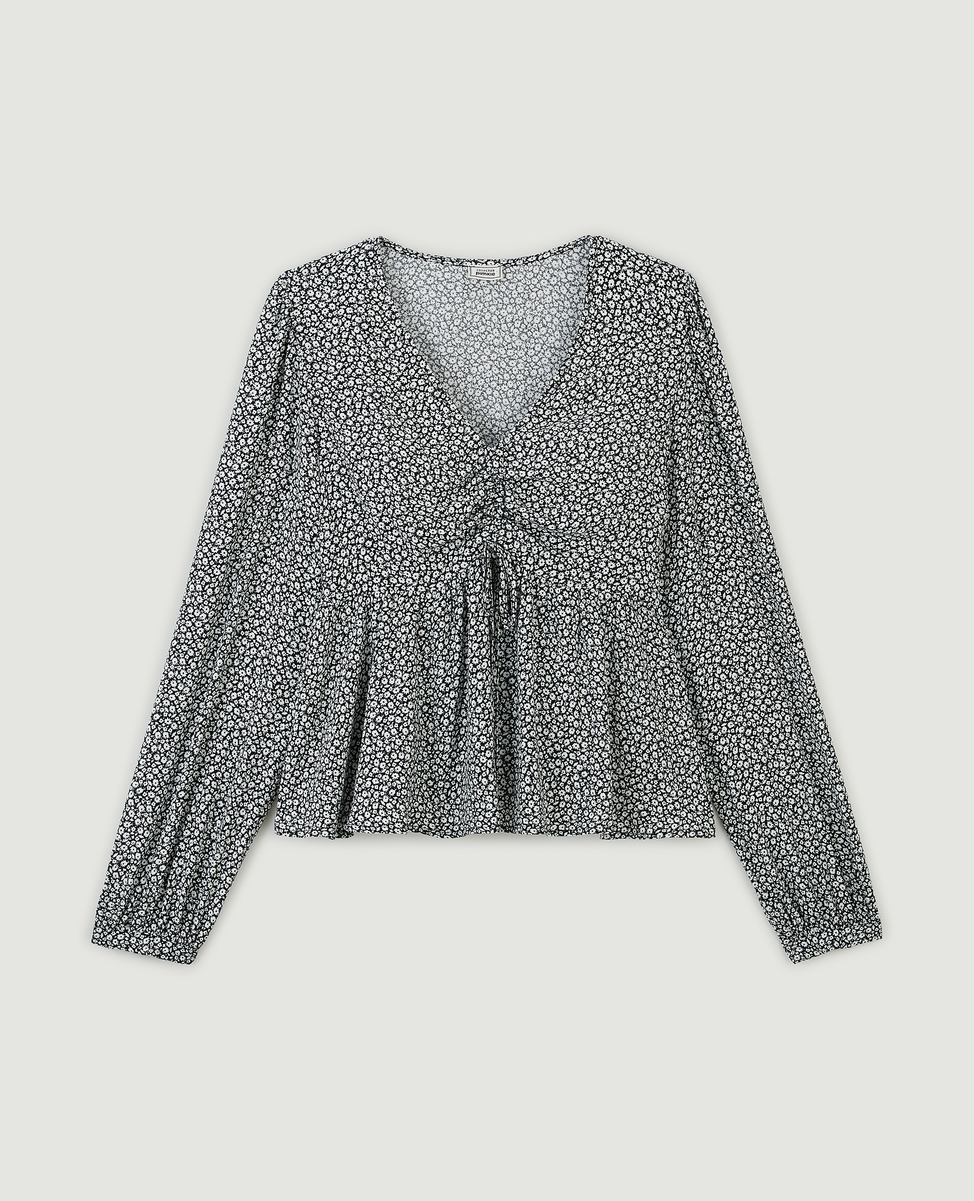 Blouse encolure V base volantée noir - Pimkie