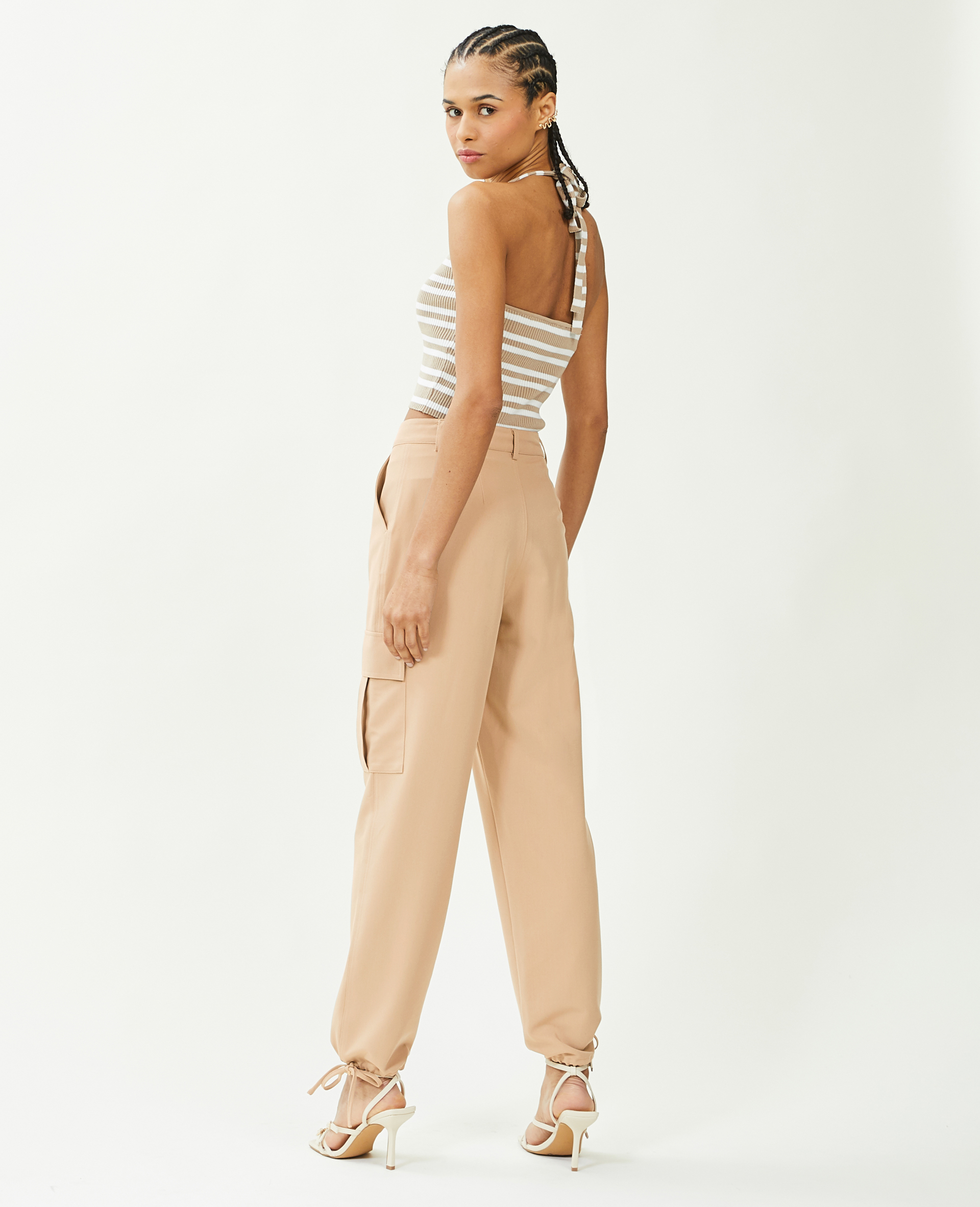 Pantalon cargo bas resserrables camel - Pimkie