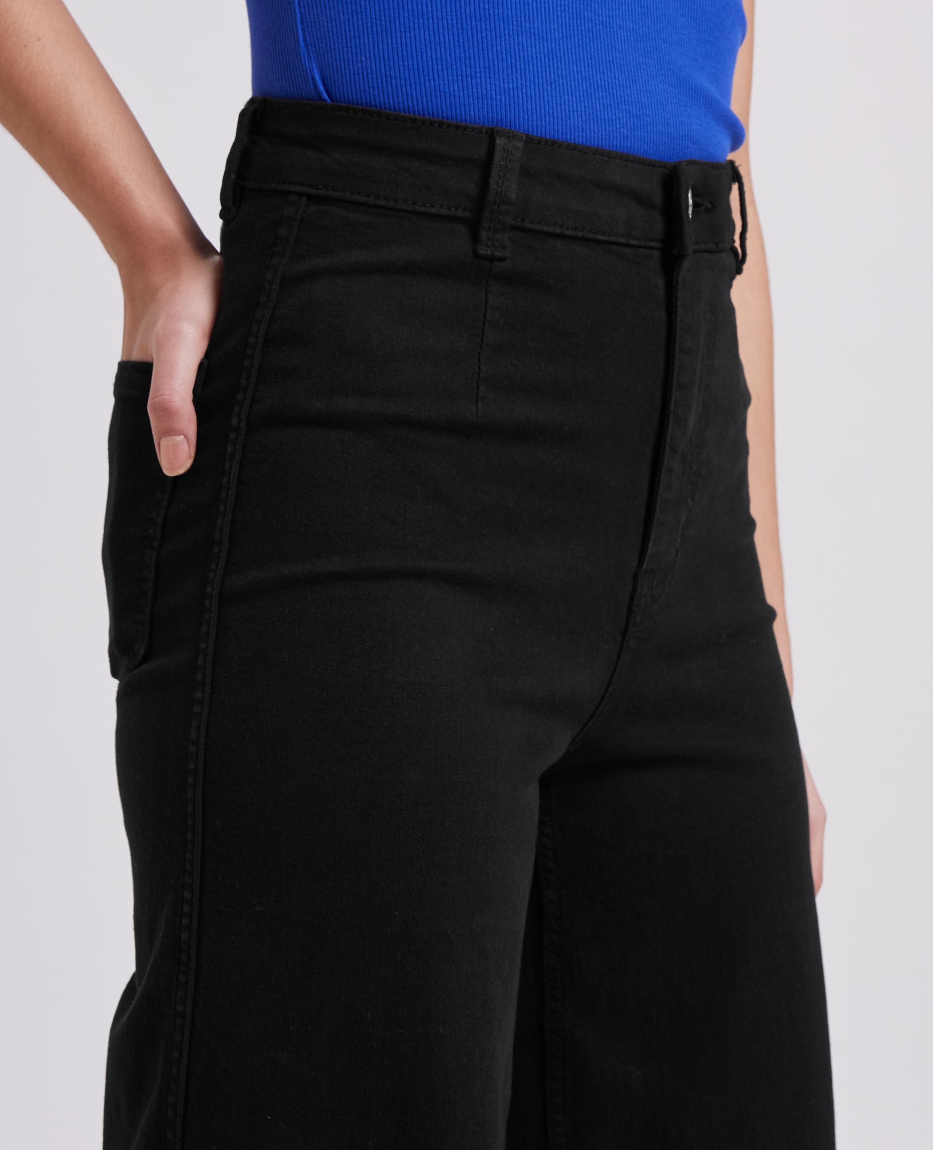 Jean wide taille haute gris foncé - Pimkie