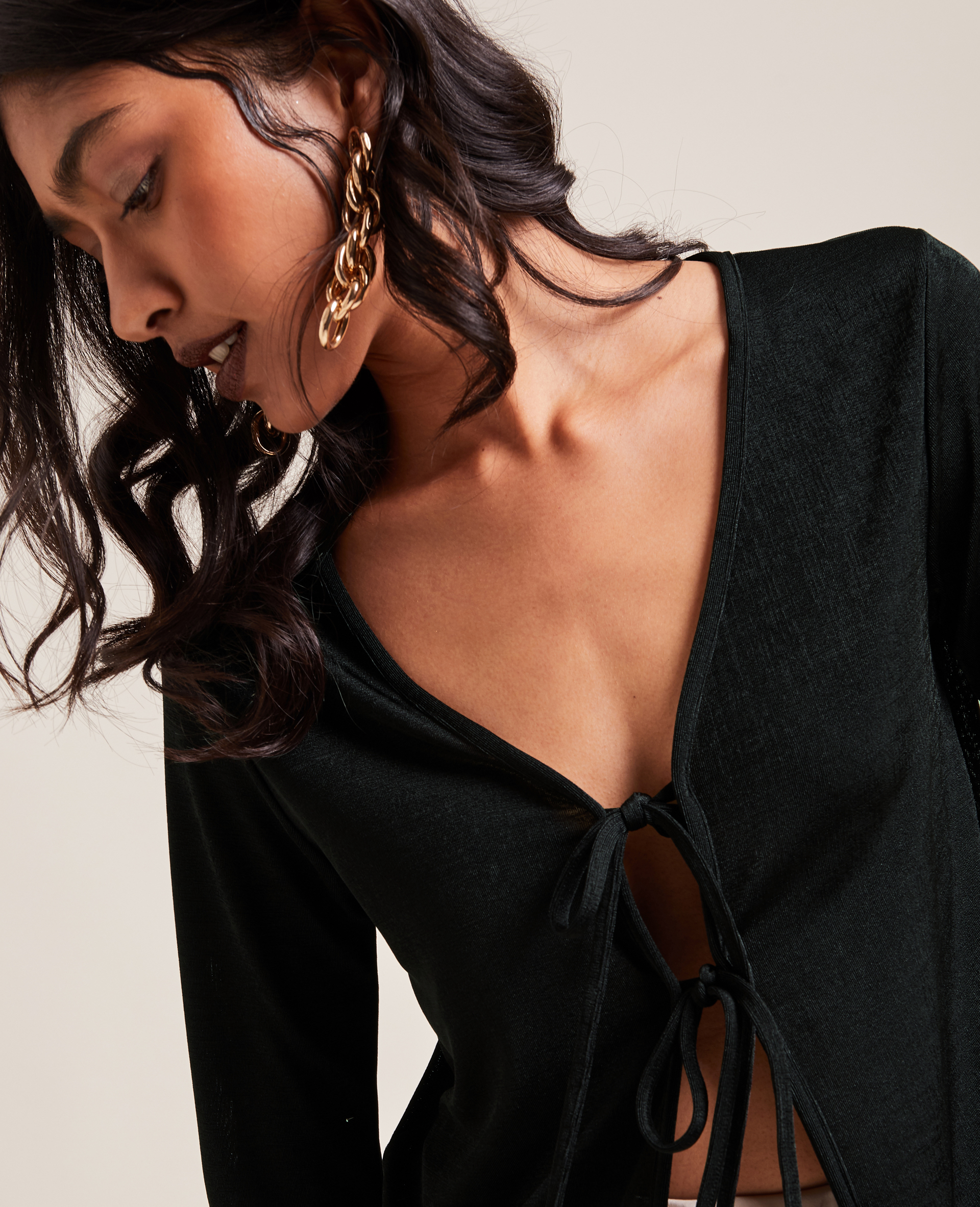 Gilet en maille fluide noir - Pimkie