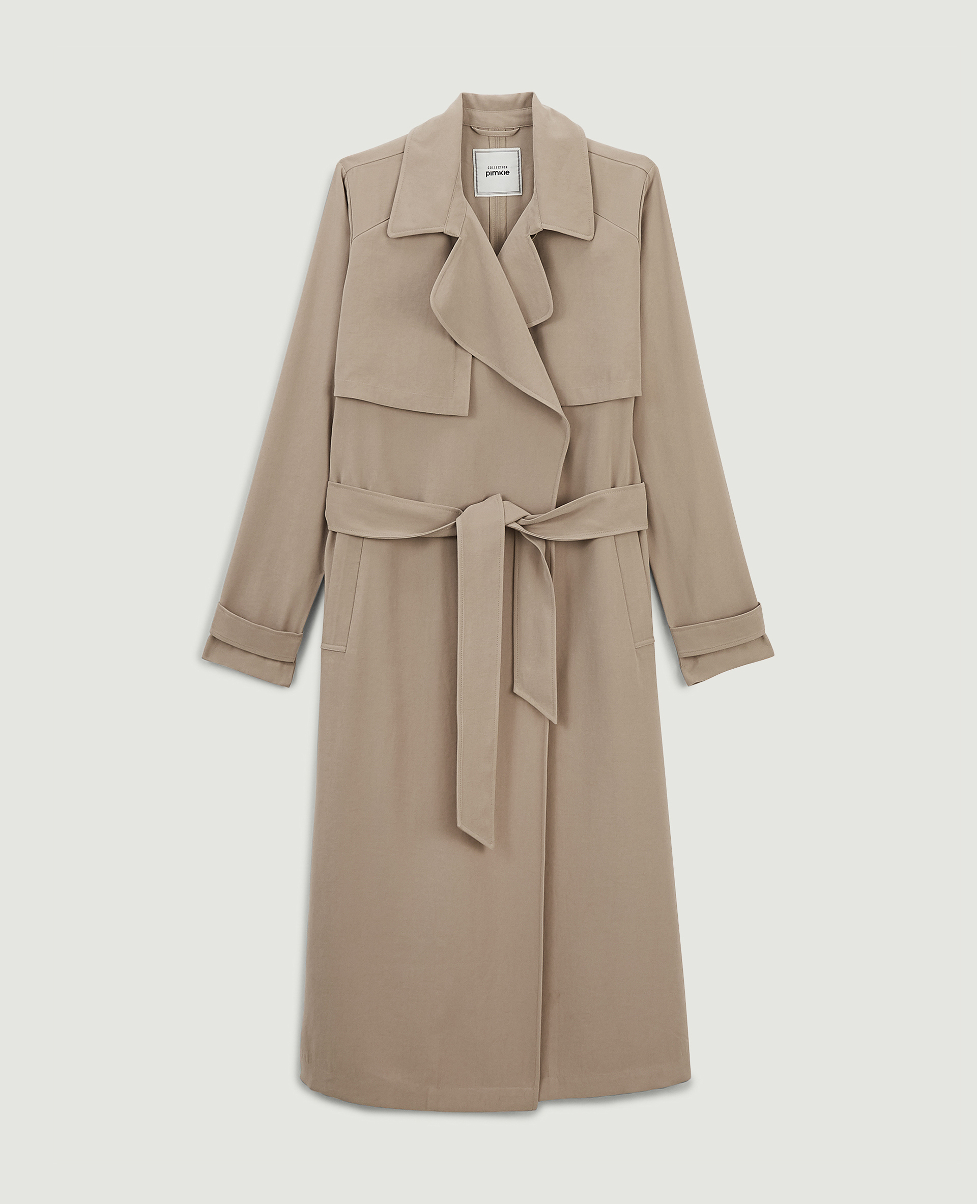 Trench long en tissu fluide écru - Pimkie