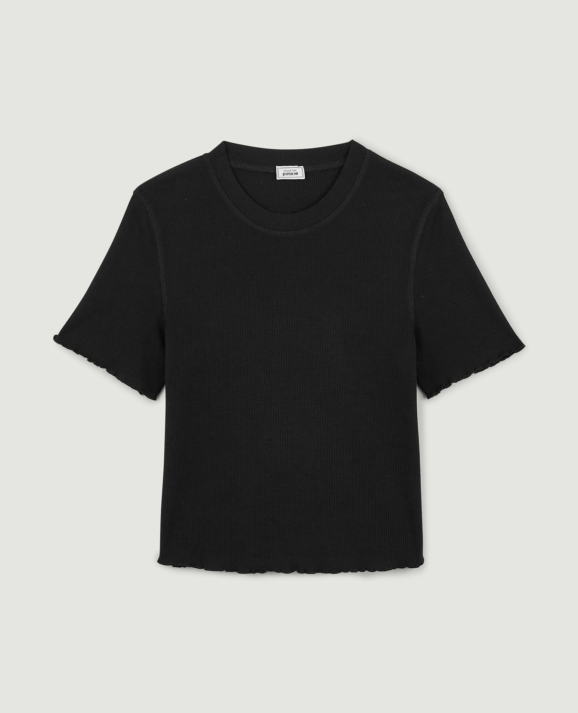 T-shirt côtelé noir - Pimkie