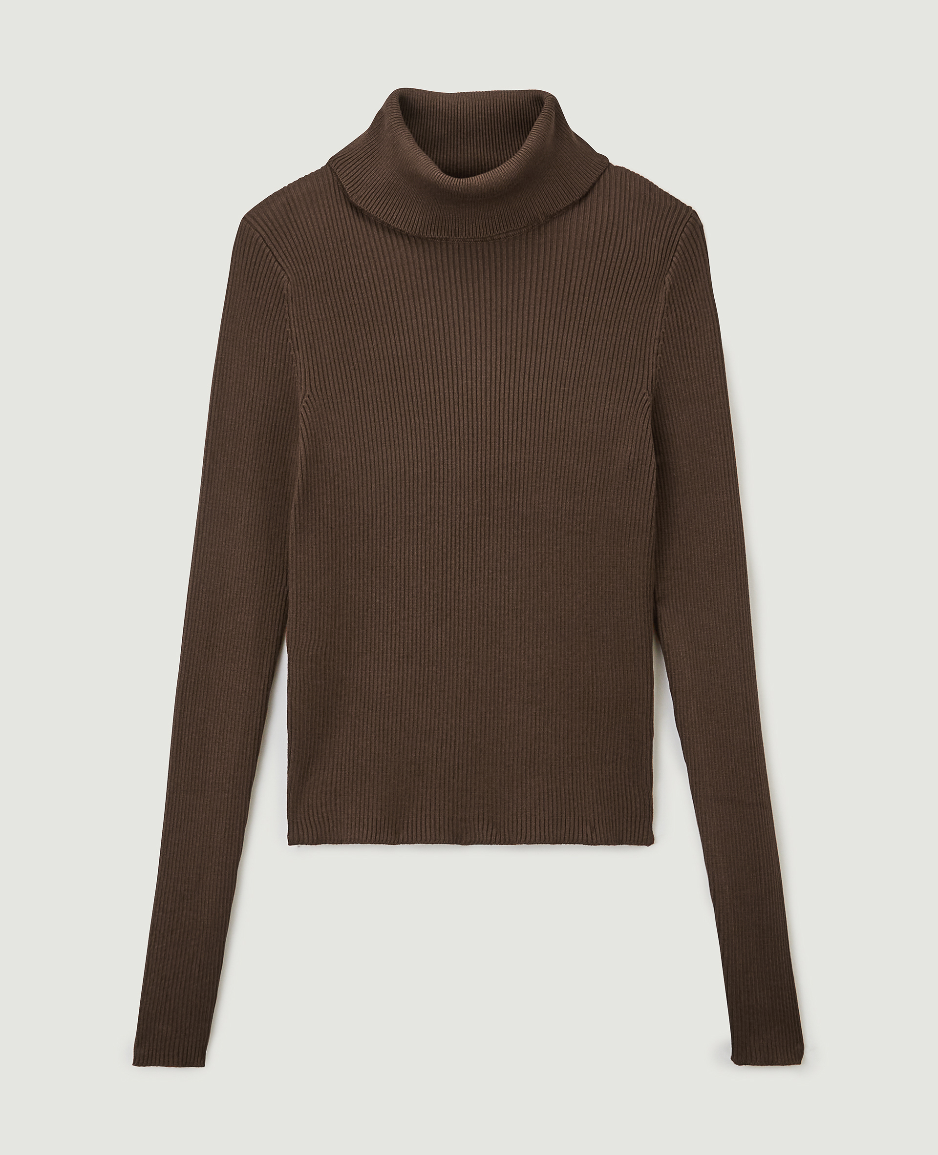 Pull côtelé à col roulé marron - Pimkie