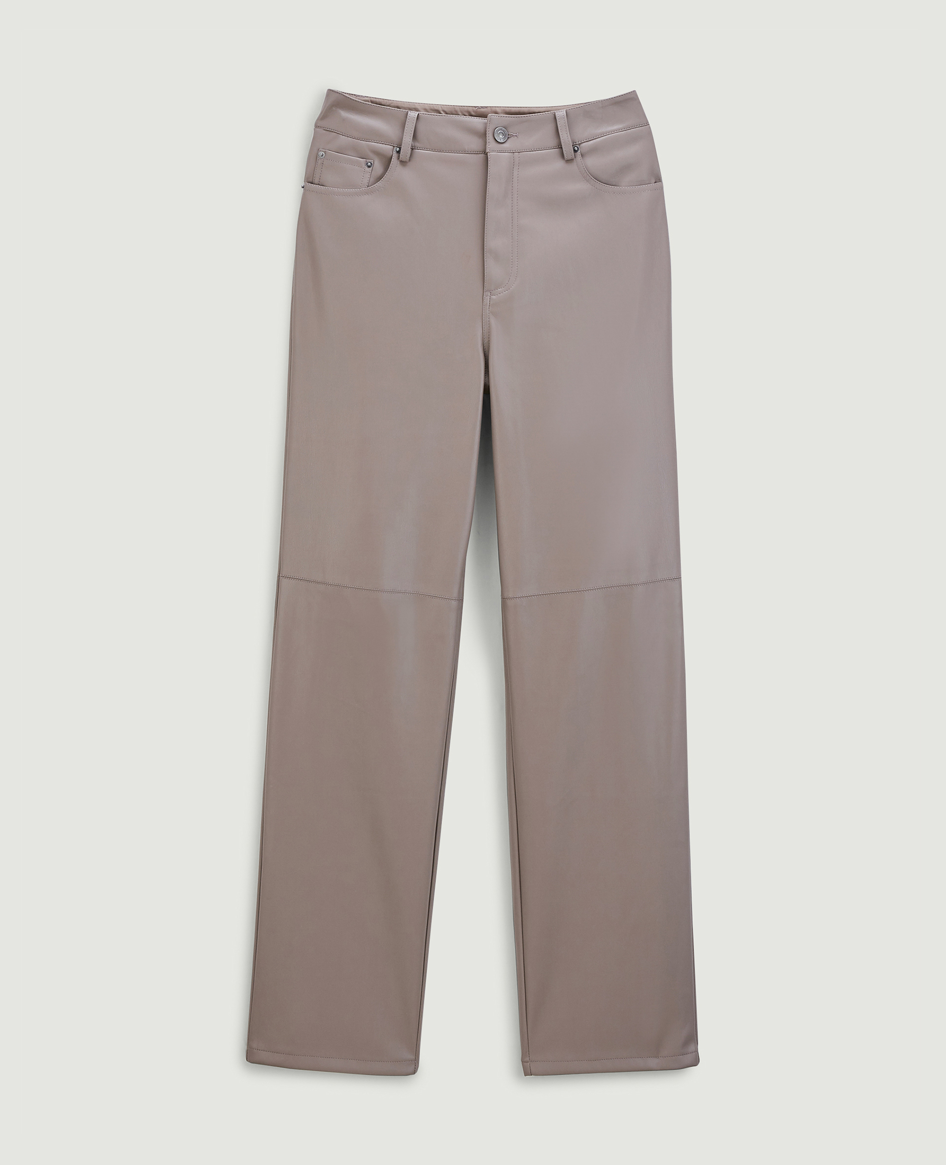 Pantalon droit en simili cuir brun - Pimkie
