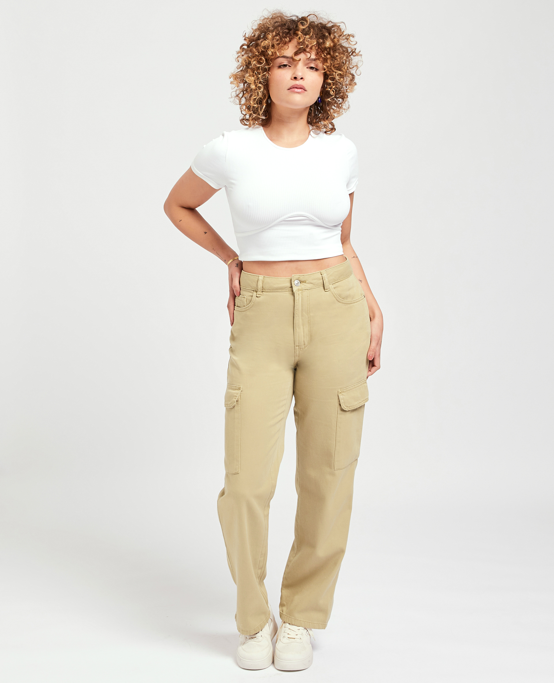Jean cargo droit marron - Pimkie