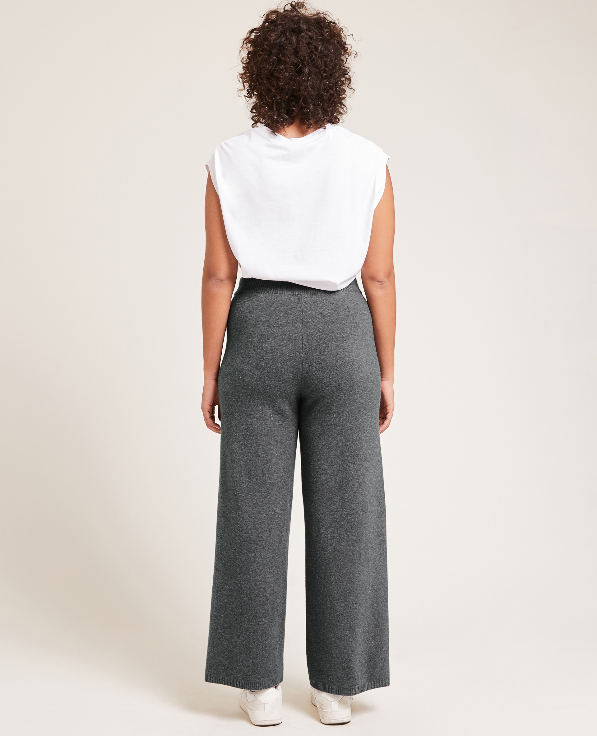 Pantalon large en maille gris - Pimkie