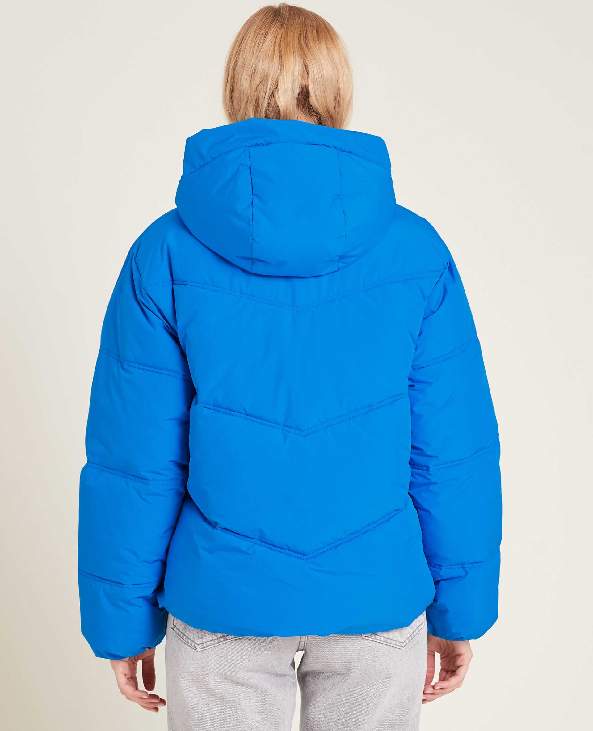 Doudoune oversize avec capuche bleu électrique - Pimkie