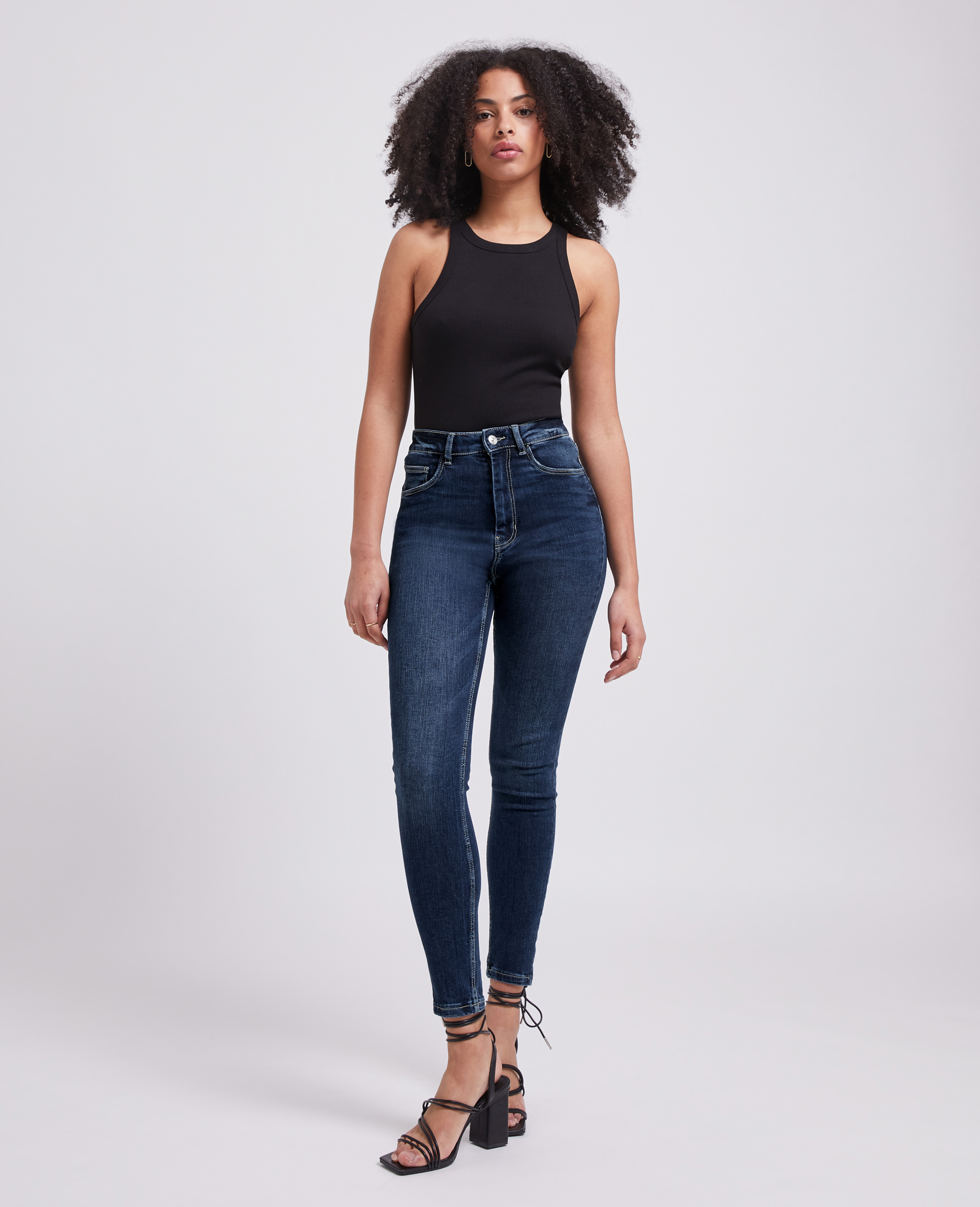 Jean skinny taille haute bleu marine - Pimkie