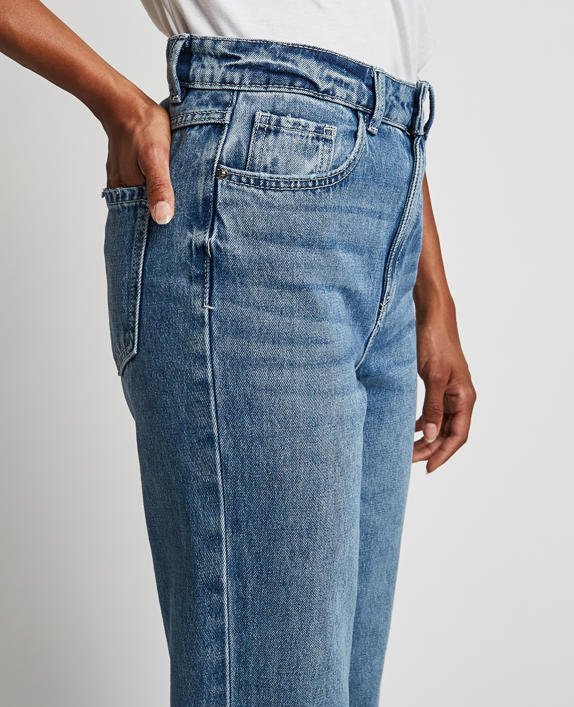 Jean taille haute bleu denim - Pimkie