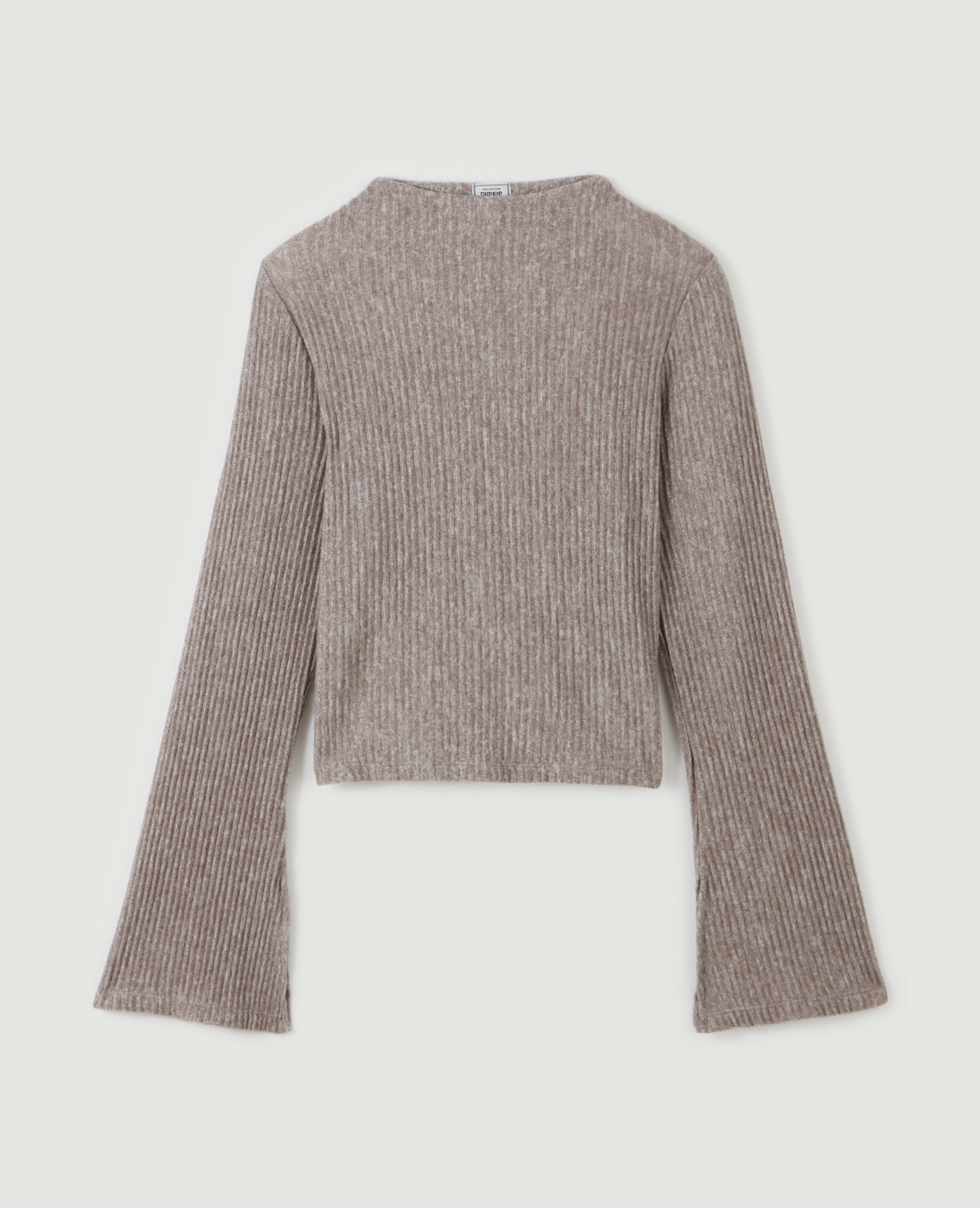 Top manches flare maille plissée marron - Pimkie