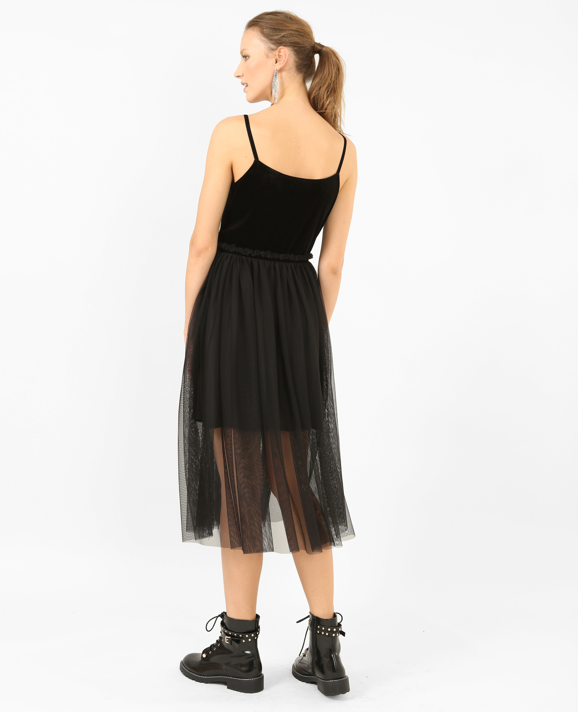 Robe bimatière noir - Pimkie