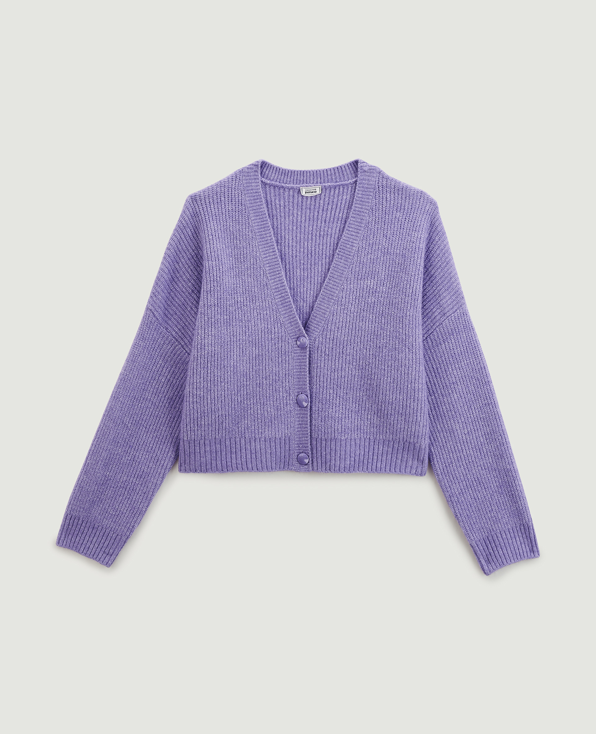 Gilet court en tricot violet - Pimkie