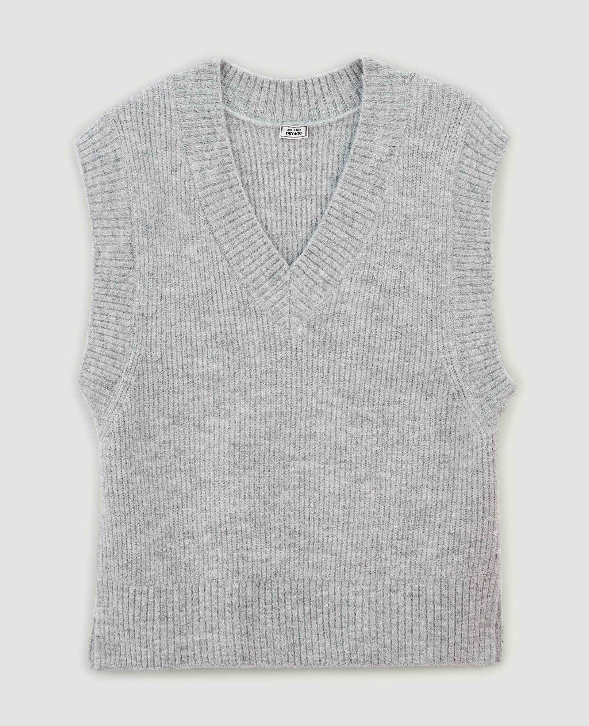 Pull sans manches oversize gris chiné - Pimkie